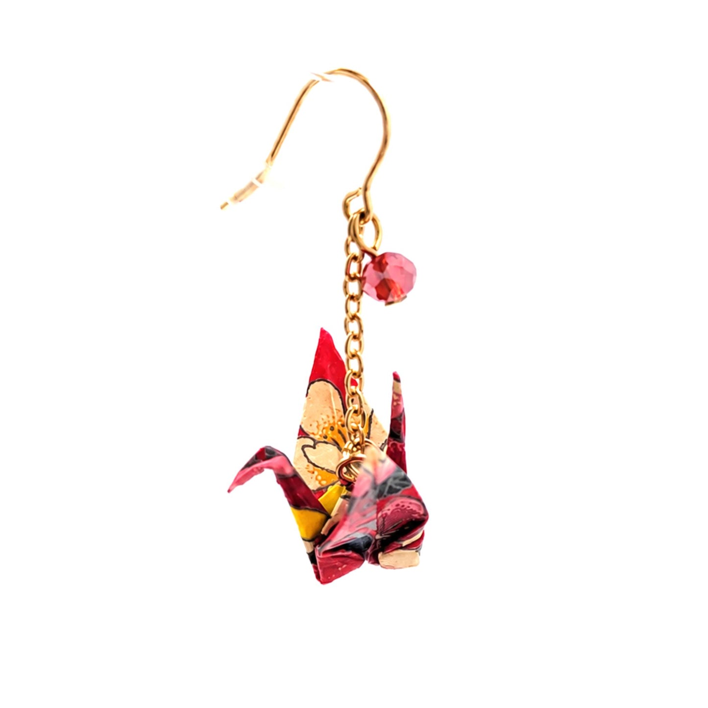 Boucle d'oreille japonaise Origami Tsuru Grue MUK
