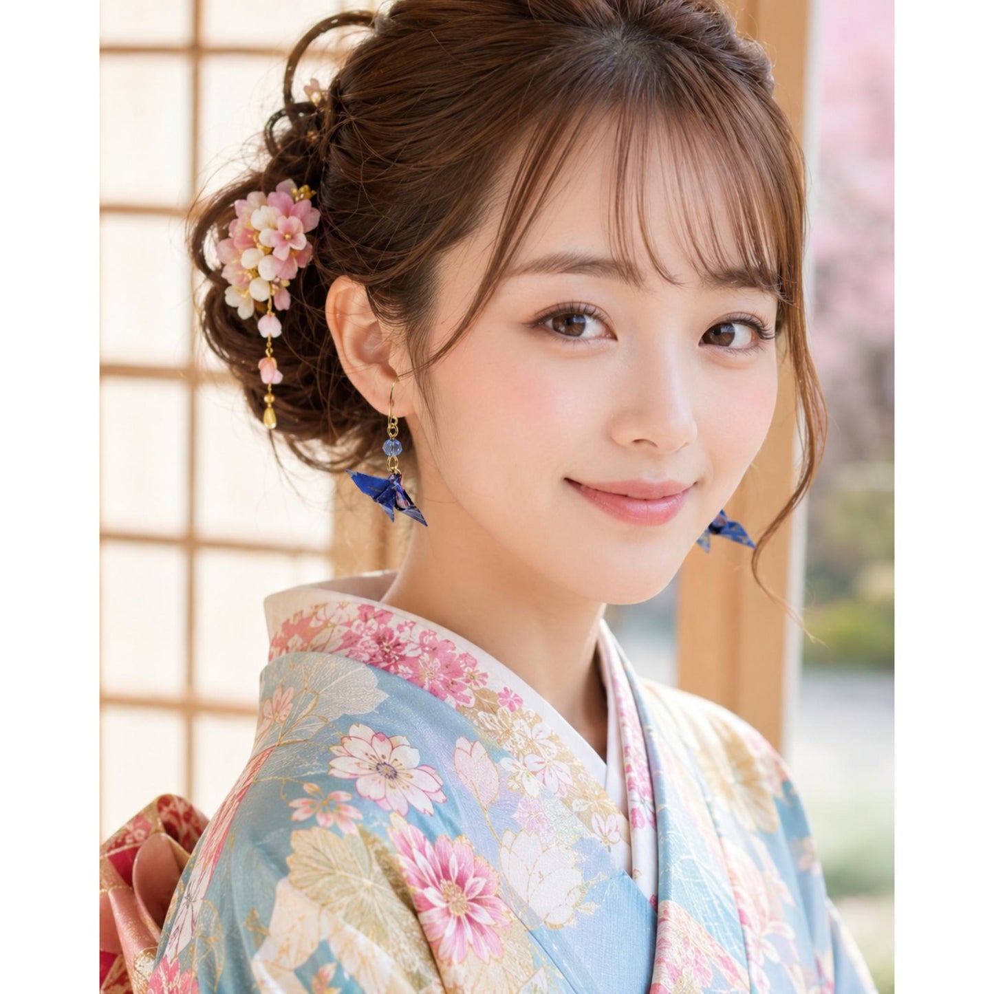 Boucle d'oreille japonaise Origami papillons MUK