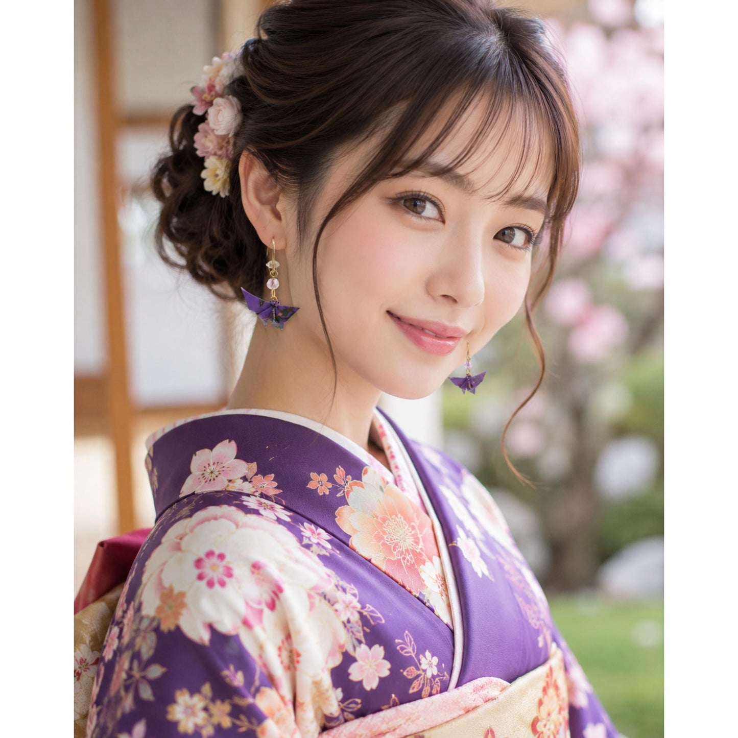 Boucle d'oreille japonaise Origami papillons MUK