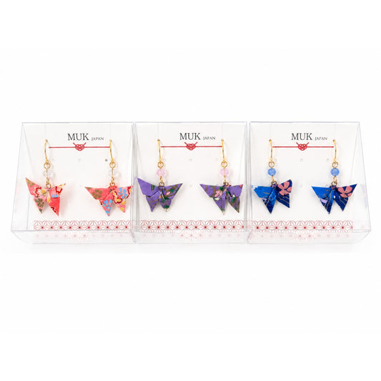 Boucle d'oreille japonaise Origami papillons MUK