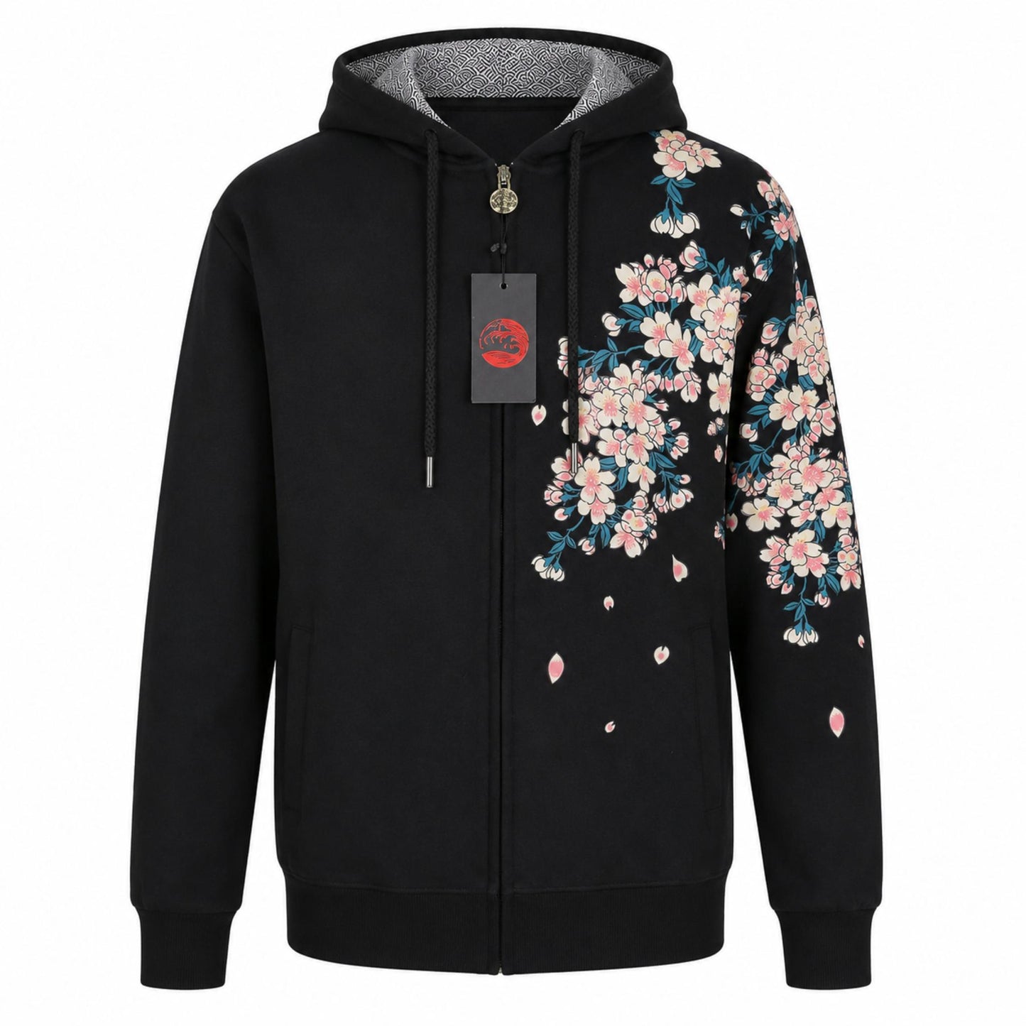 Hoodie broderie - Phoenix Sakura - Noir