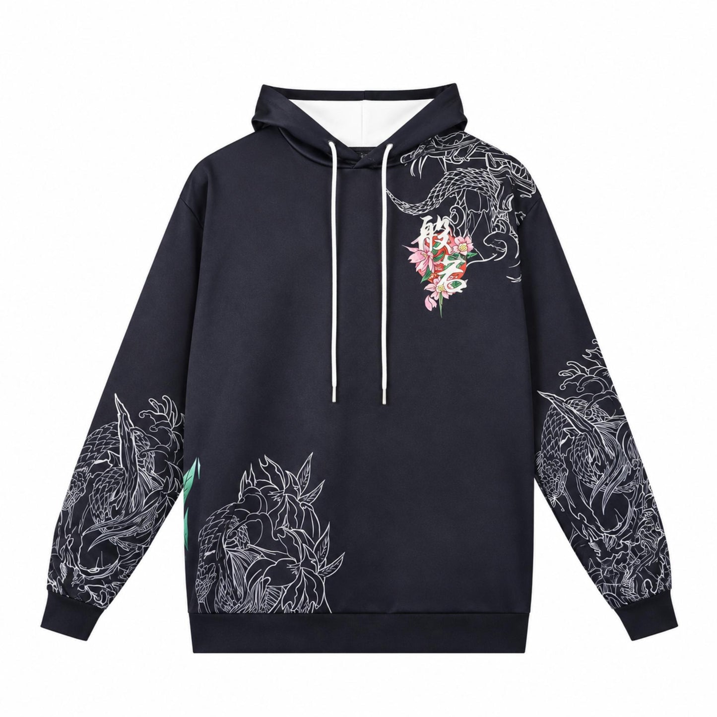 Hoodie broderie - Oni - Noir