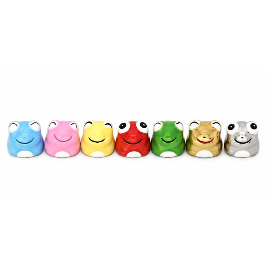 Set de 7 Mini Figurines Kawaii Porte-Bonheur - Grenouilles