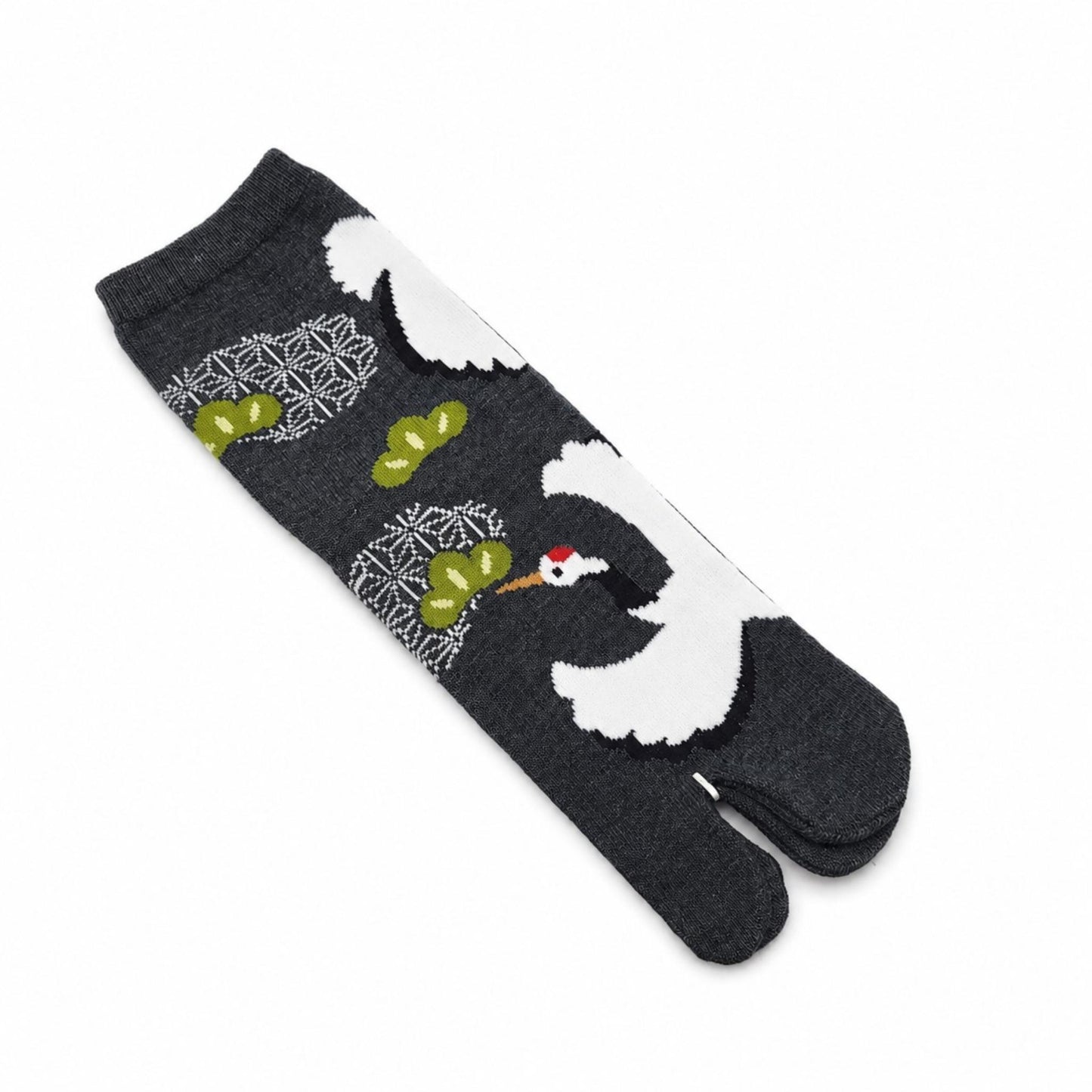 Chaussettes Japonaises Tabi en Coton - Motif GRUE Taille EU34-40