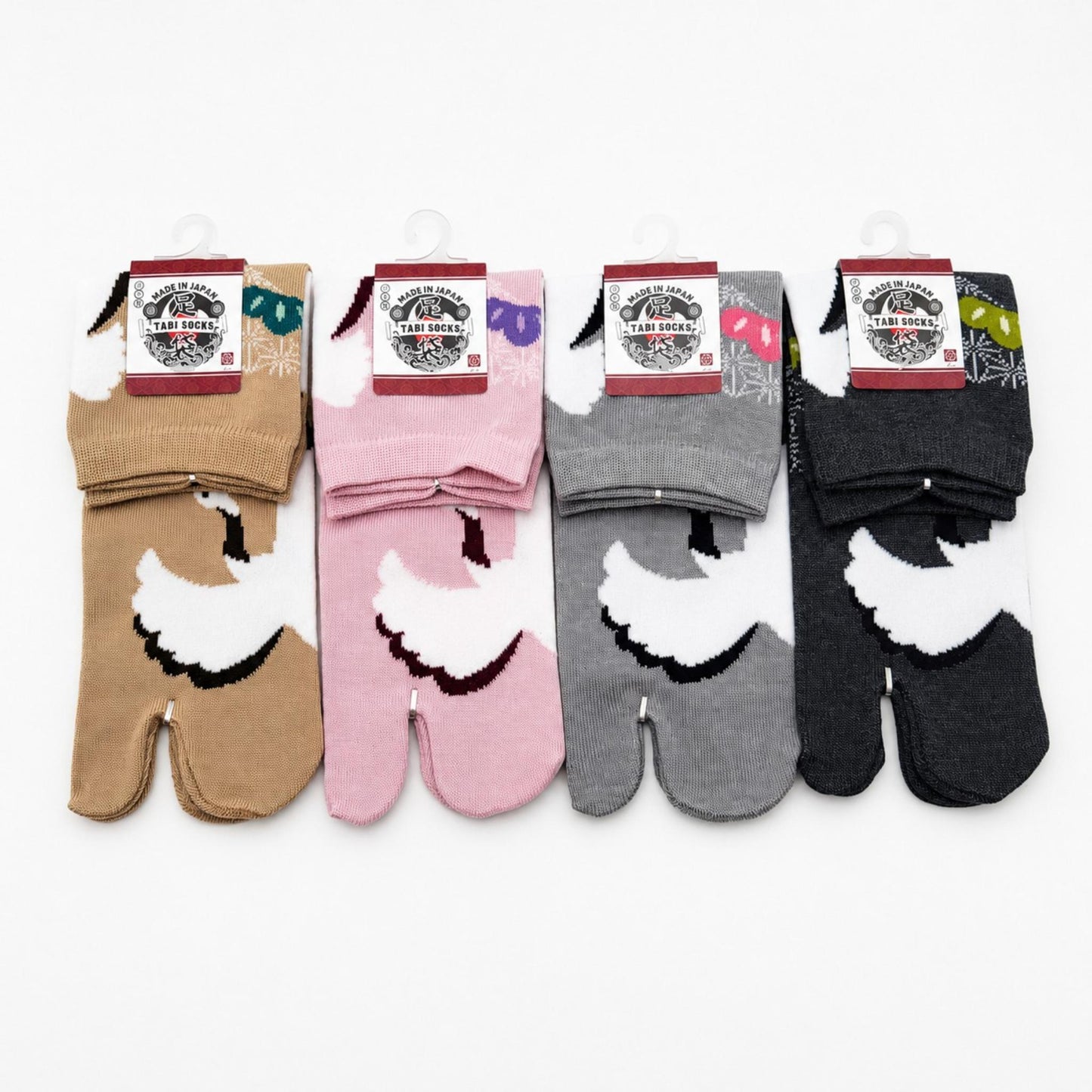 Chaussettes Japonaises Tabi en Coton - Motif GRUE Taille EU34-40