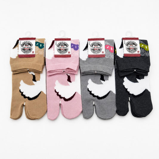 Chaussettes Japonaises Tabi en Coton - Motif GRUE Taille EU34-40