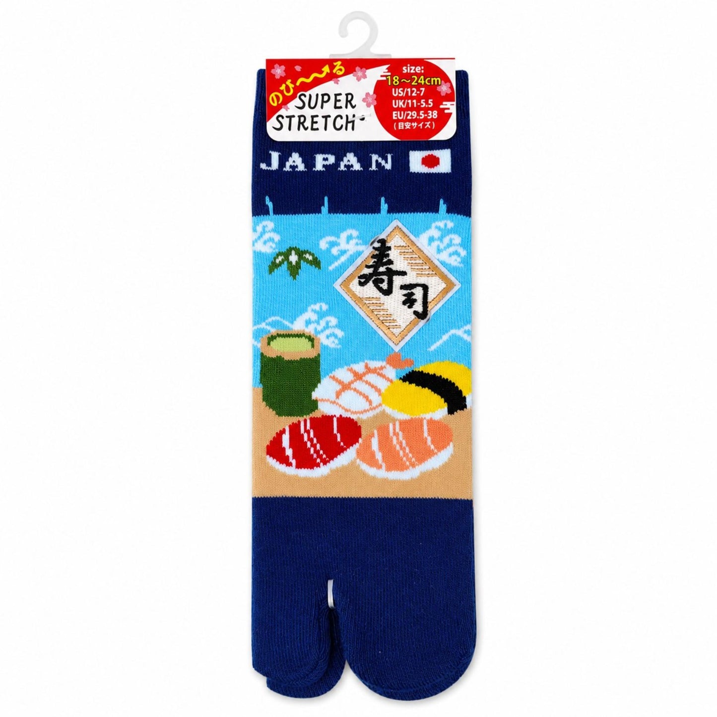 Chaussettes Japonaises Tabi Motif Sushi Taille 29-38