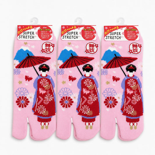 Chaussettes Japonaises Tabi Motif Maiko Taille 29-38