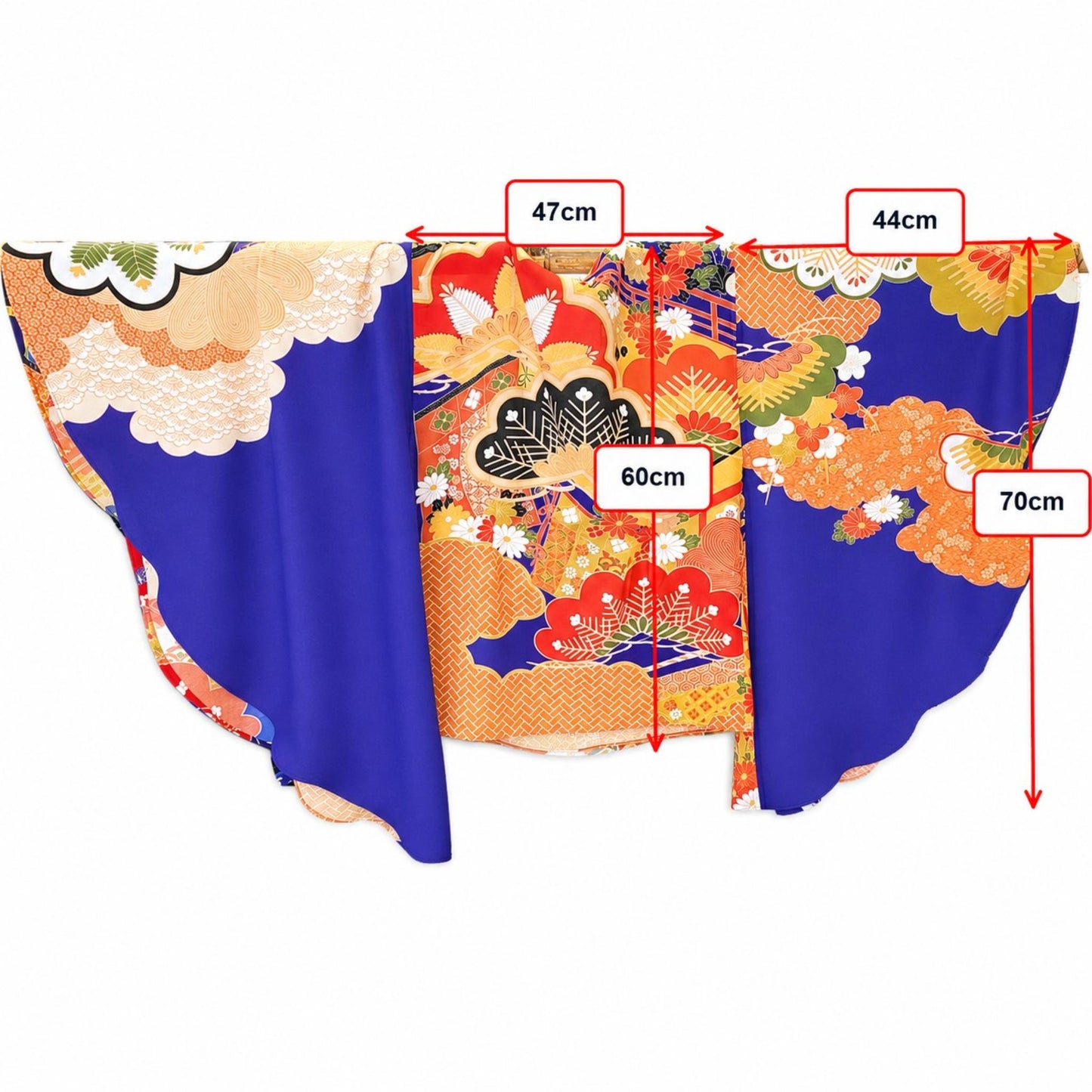 Kimono Wrap Blouse – Traditional Japanese Patterns and Flowing Sleeves Blue