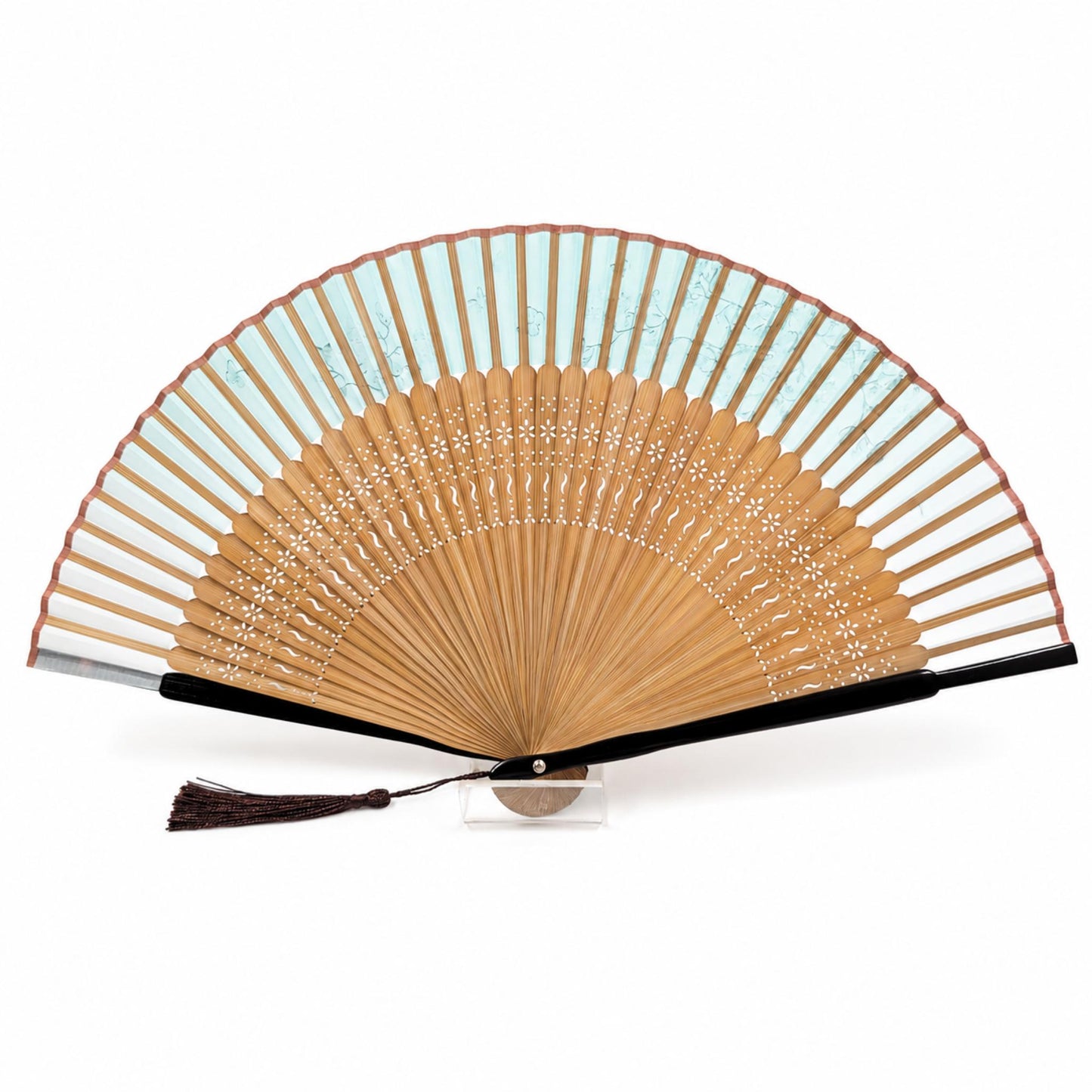 Éventail Luxe – Art Japonais Motif PAPILLON FLEUR