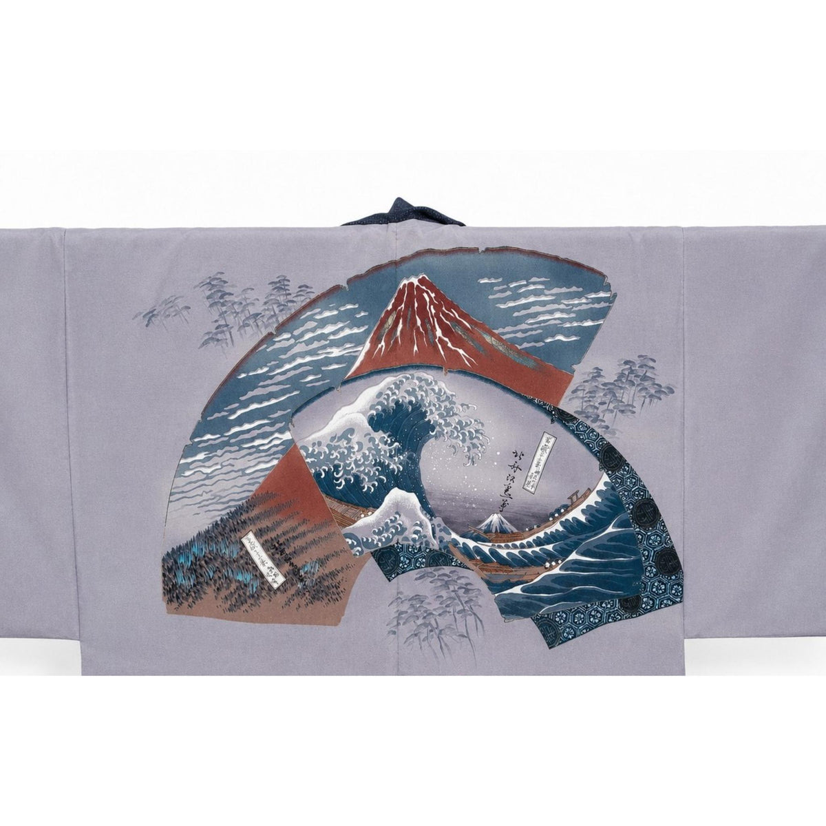 Veste Haori Traditionnelle pour Homme – Bleu Indigo Épuré et Tissage Texturé
