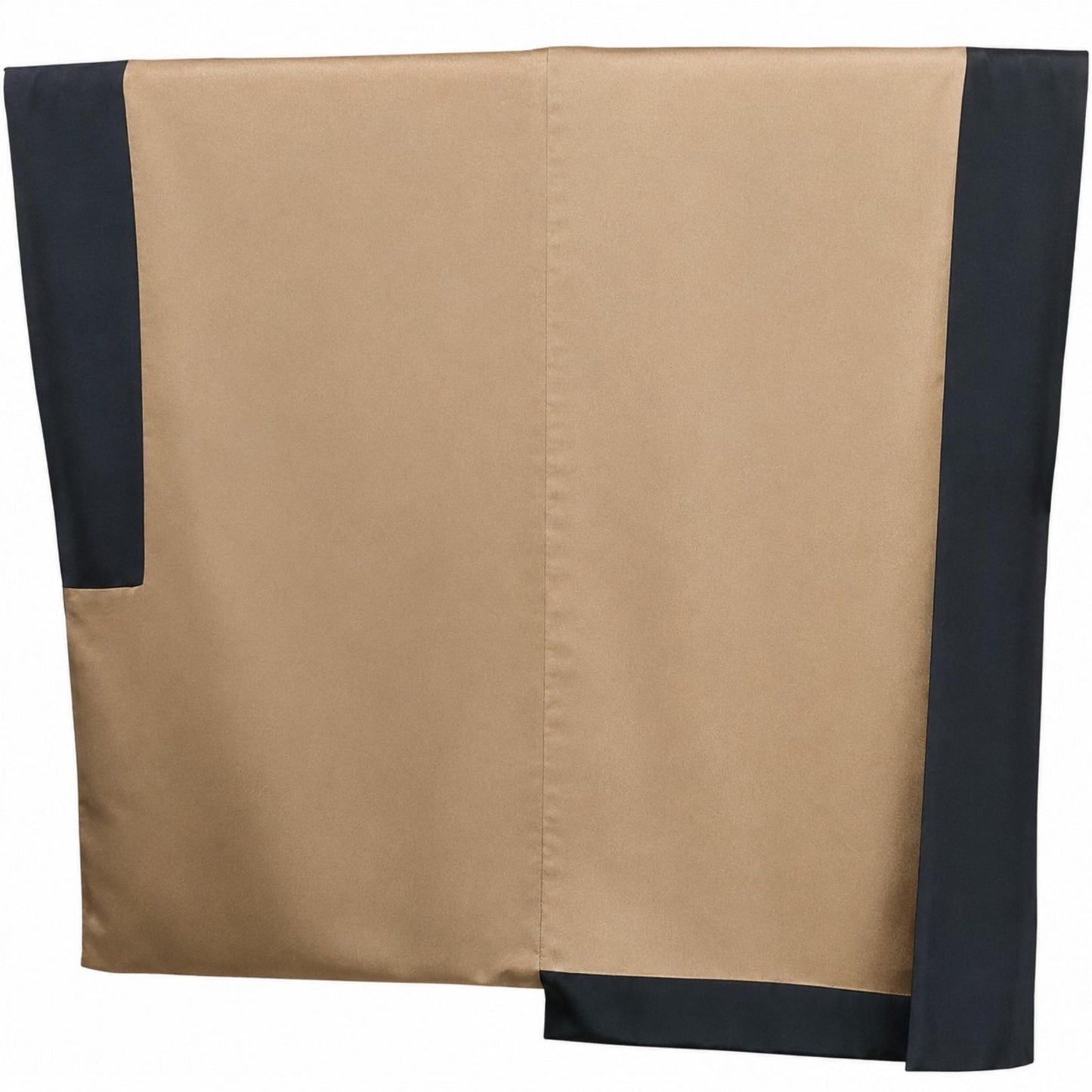 Veste Haori Traditionnelle pour Homme – Noir Mat et Blasons Kamon Contrastés