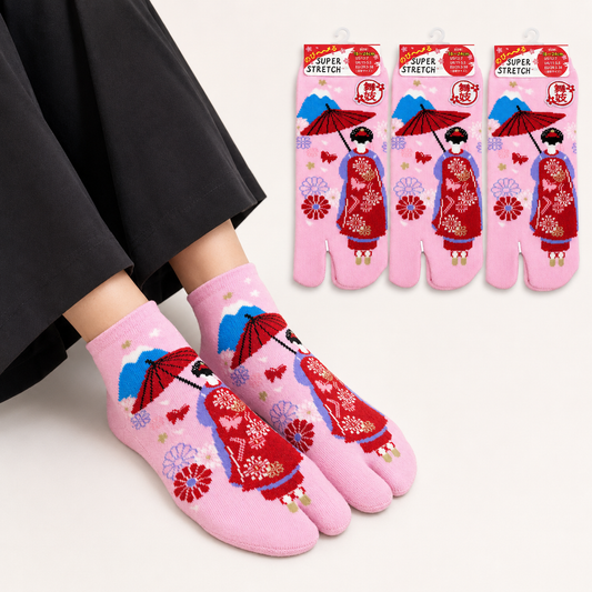 Chaussettes Japonaises Tabi Motif Maiko Taille 29-38