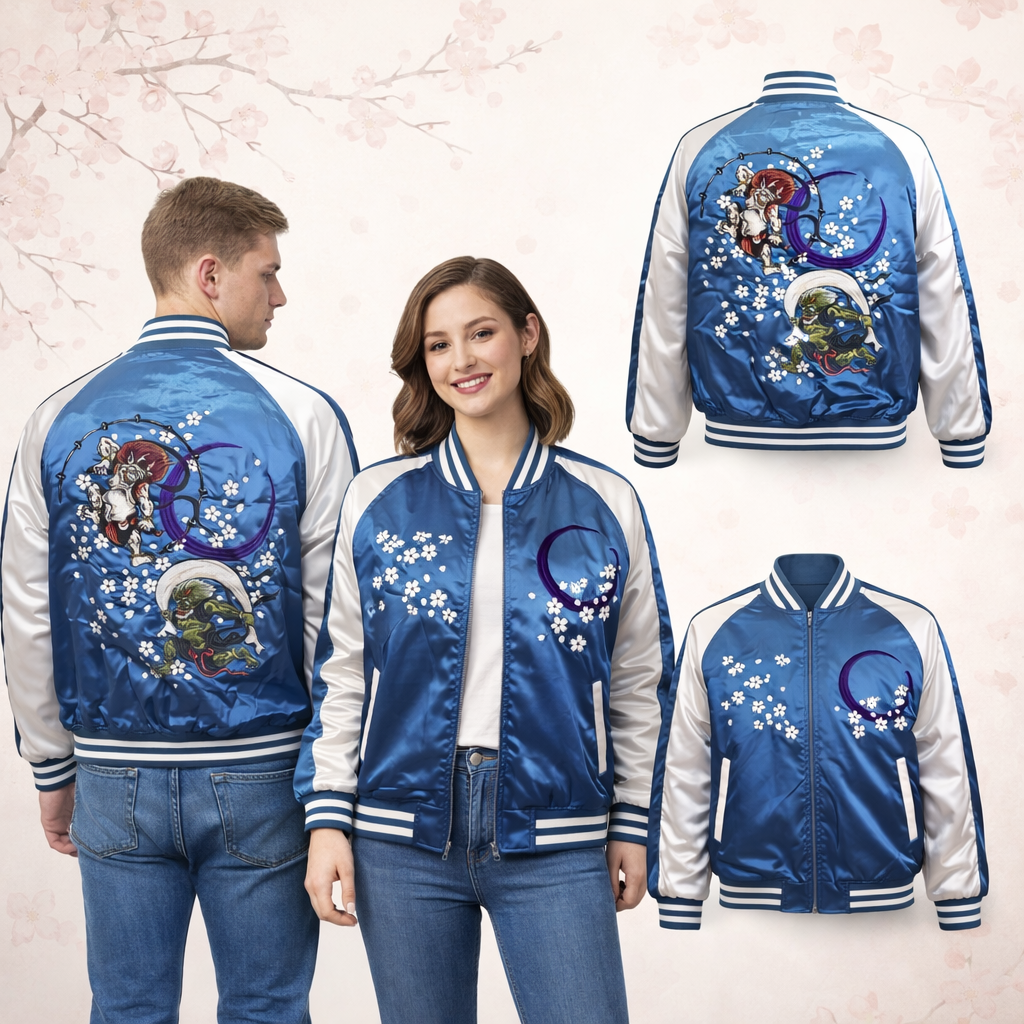 Padded Sukajan FUJIN RAIJIN - Navy