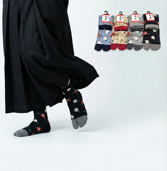 Japanese Tabi Socks - Peony Flower Pattern Size EU34-40