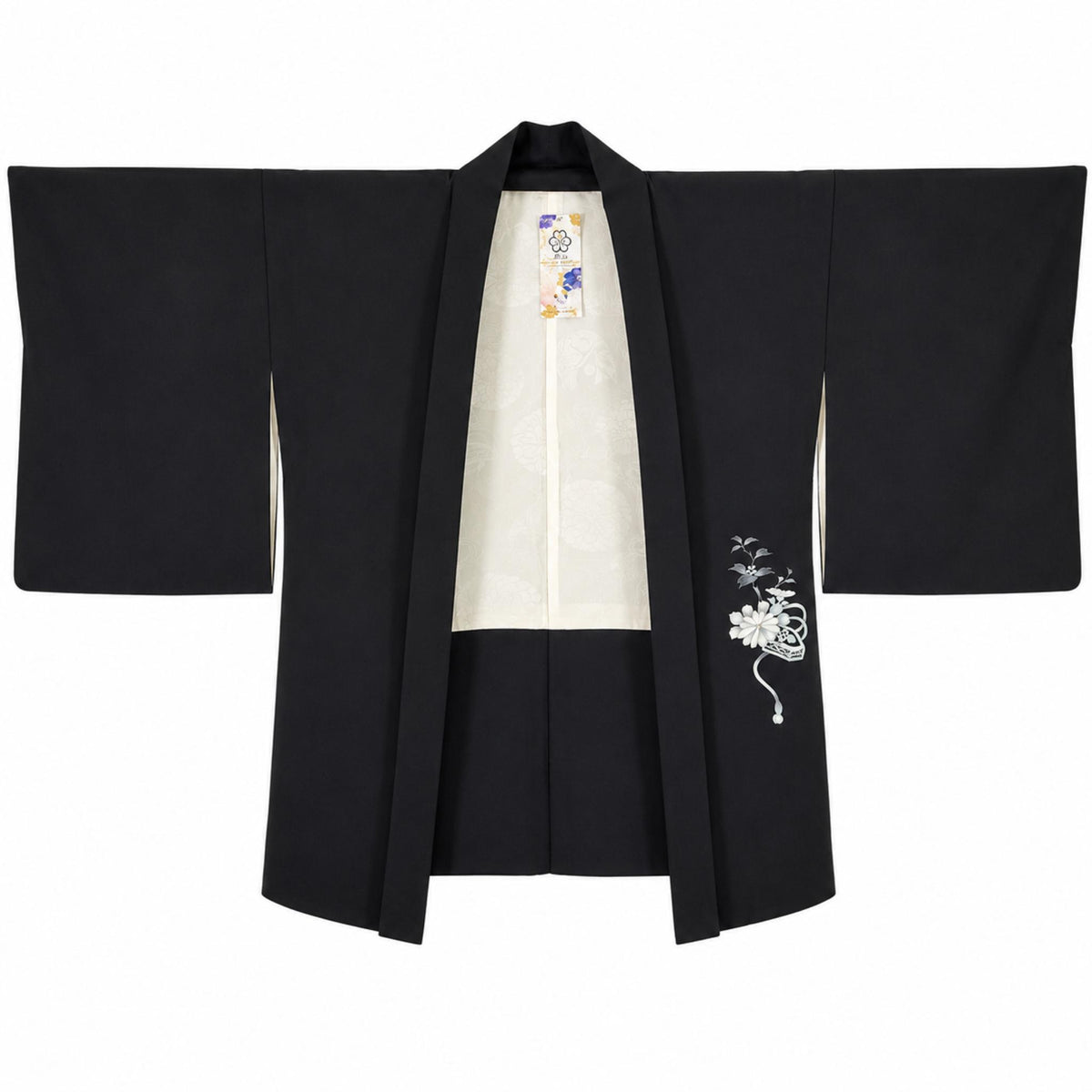 Vintage Japanese Silk Haori Jacket - Authentic Kimono Robe [Striped Rose]