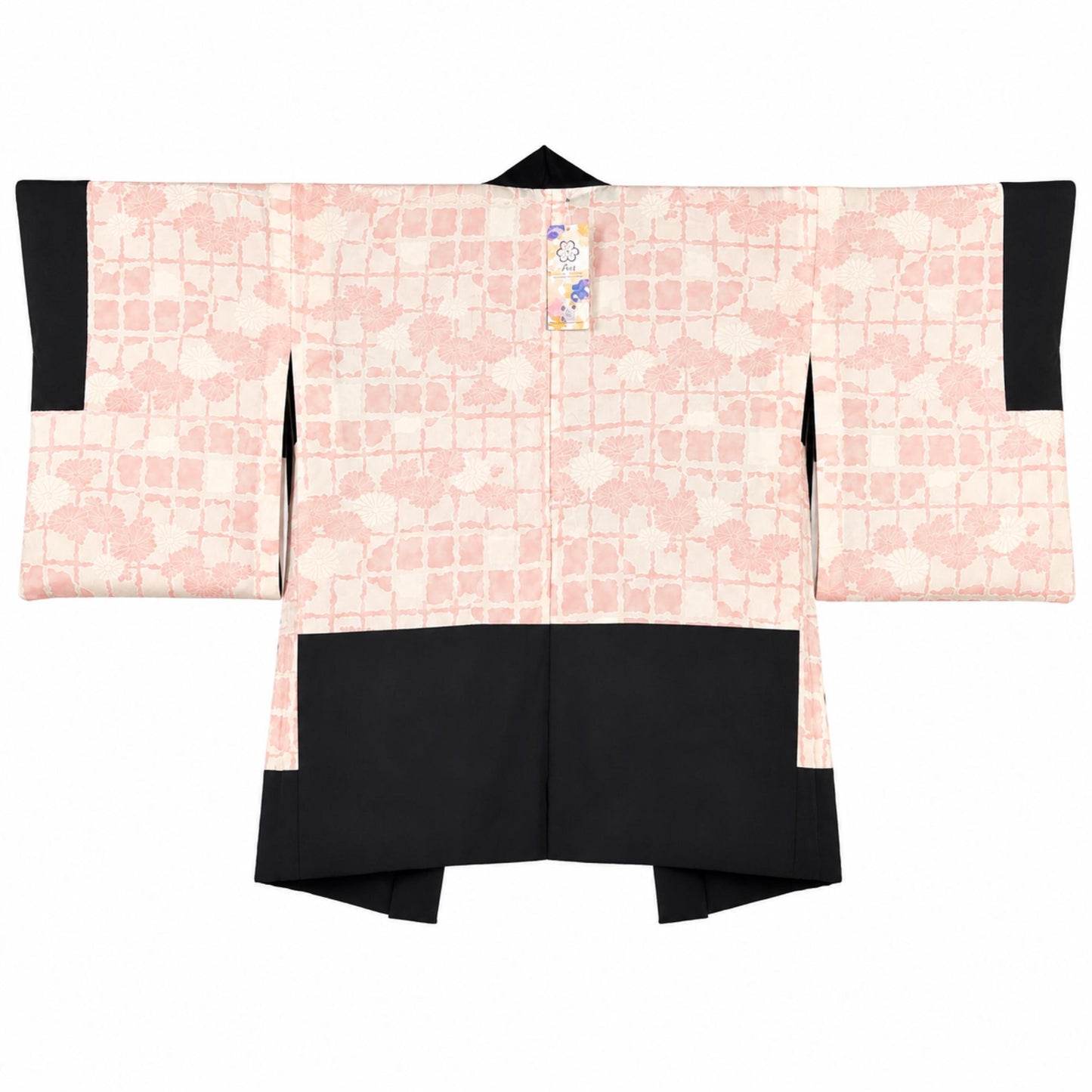 Vintage Japanese Silk Haori Jacket - Authentic Kimono Robe [Striped Rose]