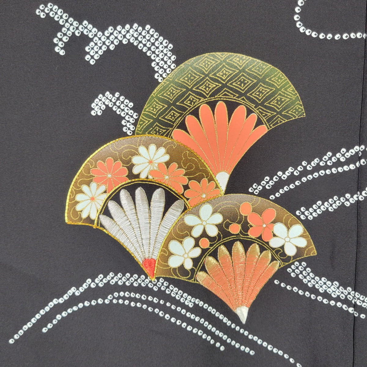 Vintage Japanese Silk Haori Jacket - Authentic Kimono Robe [Striped Rose]