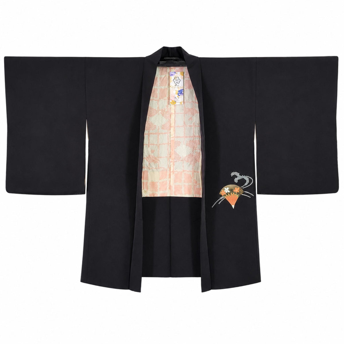 Vintage Japanese Silk Haori Jacket - Authentic Kimono Robe [Striped Rose]