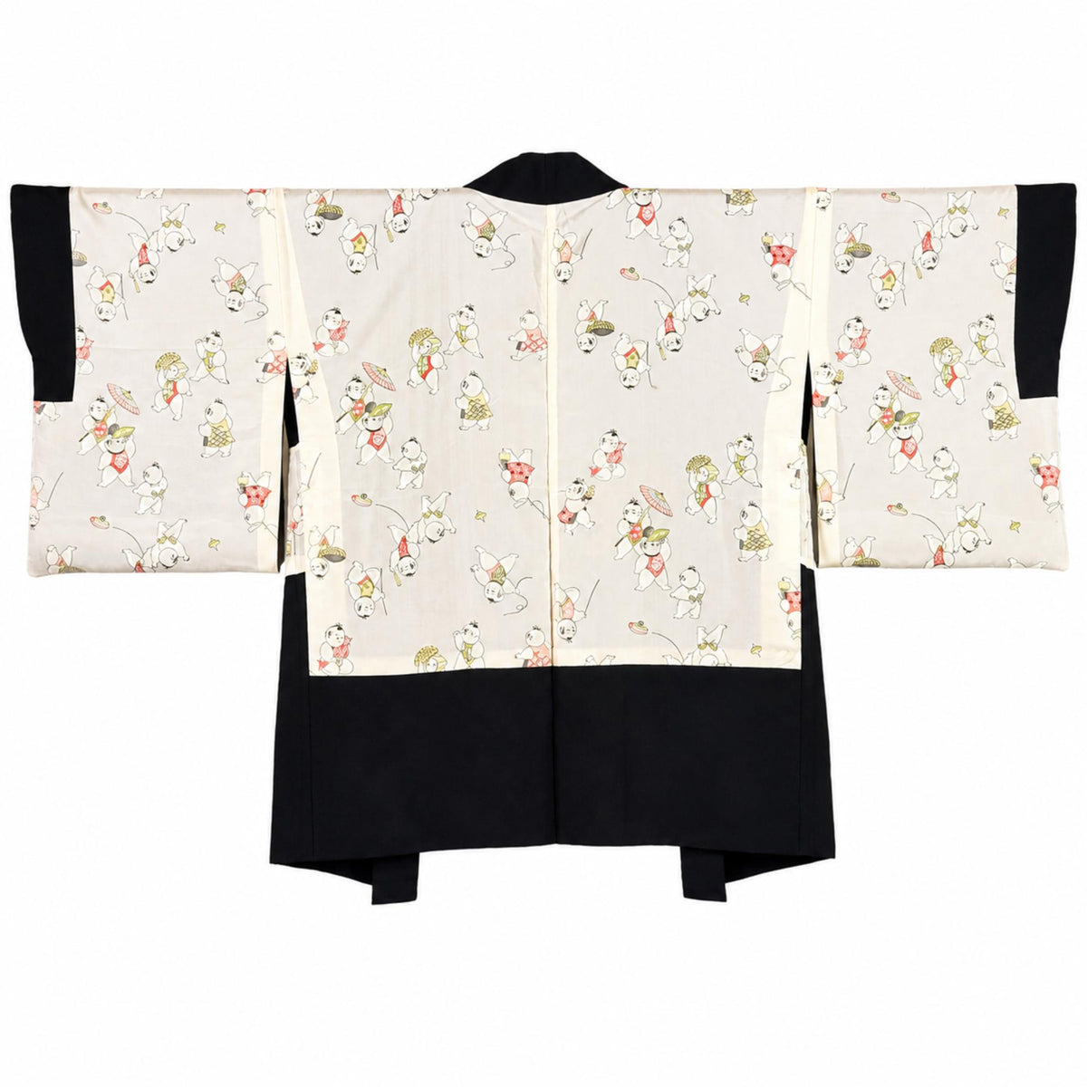 Vintage Japanese Silk Haori Jacket - Authentic Kimono Robe [Striped Rose]