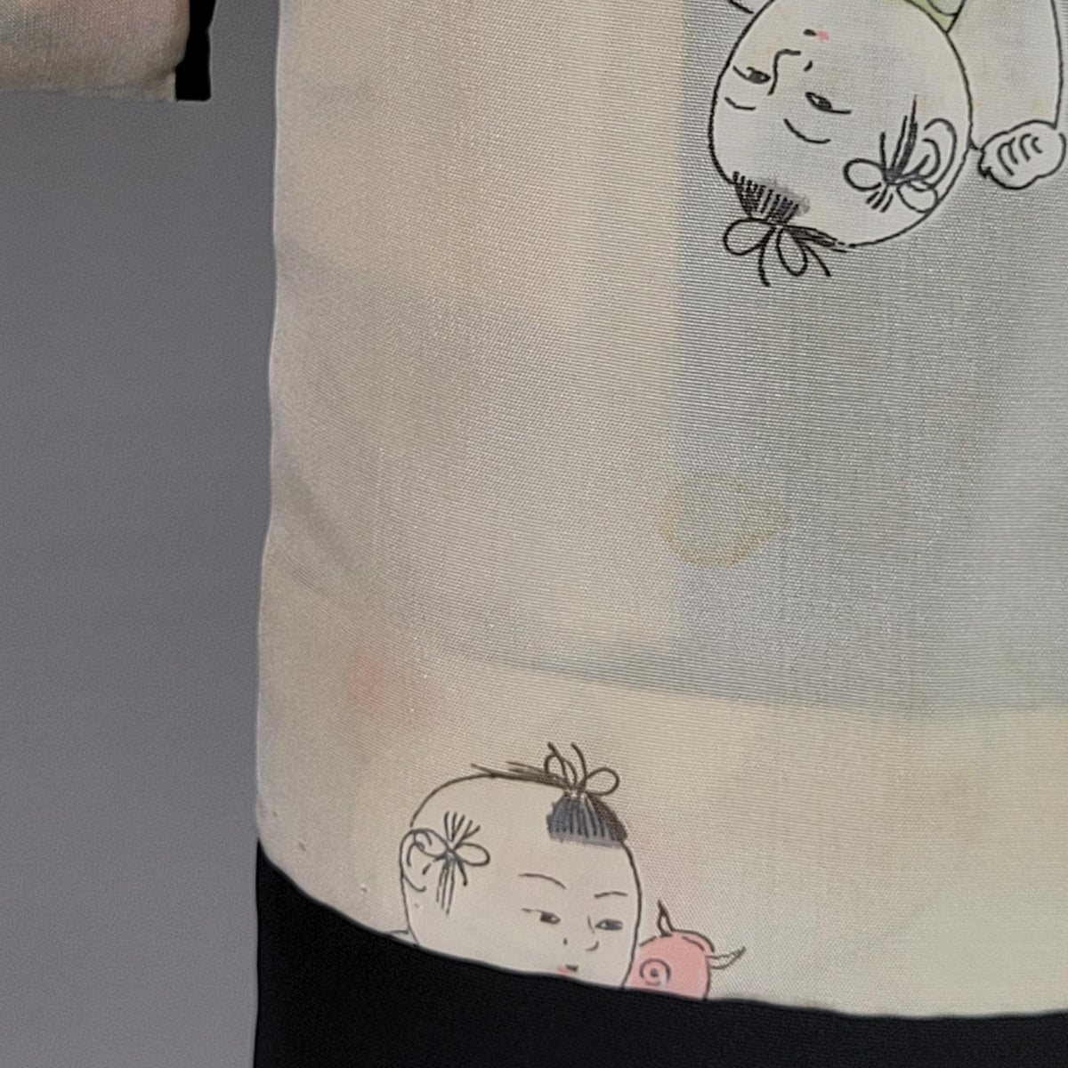 Vintage Japanese Silk Haori Jacket - Authentic Kimono Robe [Striped Rose]