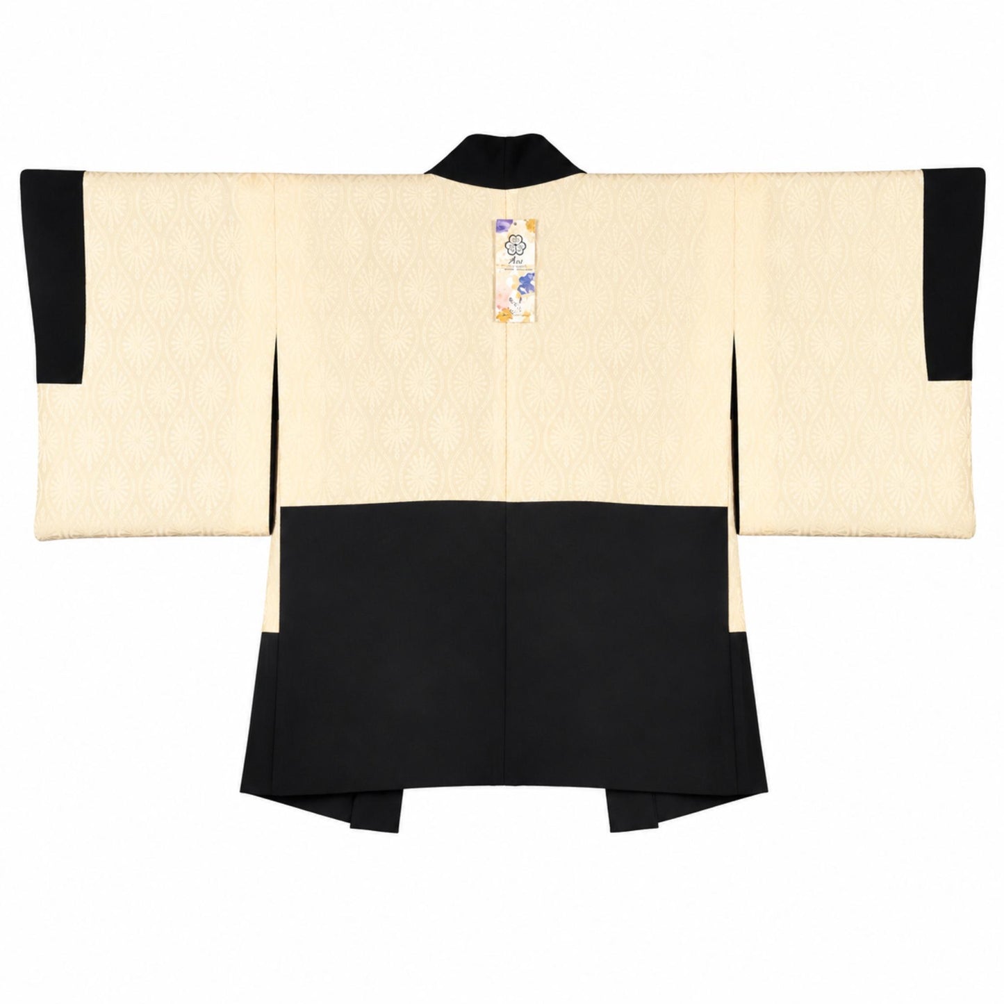 Vintage Japanese Silk Haori Jacket - Authentic Kimono Robe [Striped Rose]