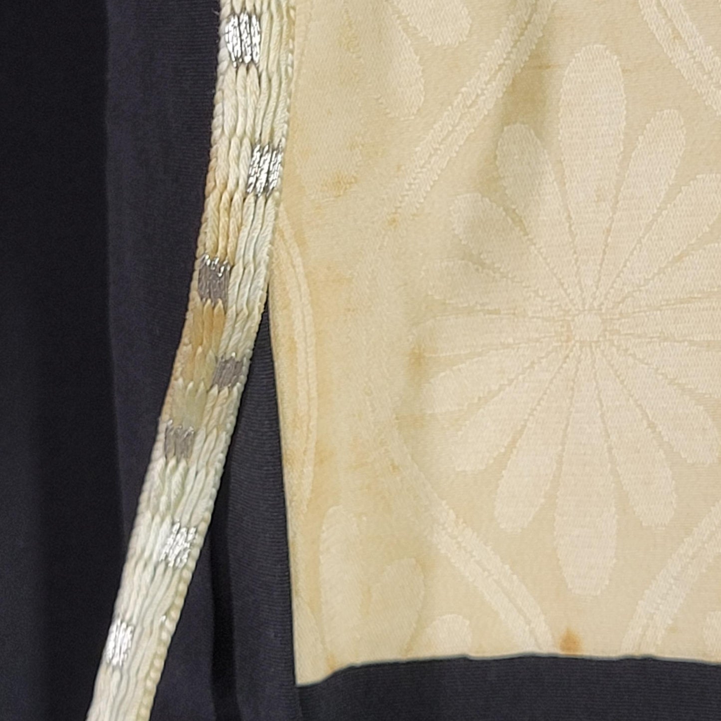 Vintage Japanese Silk Haori Jacket - Authentic Kimono Robe [Striped Rose]