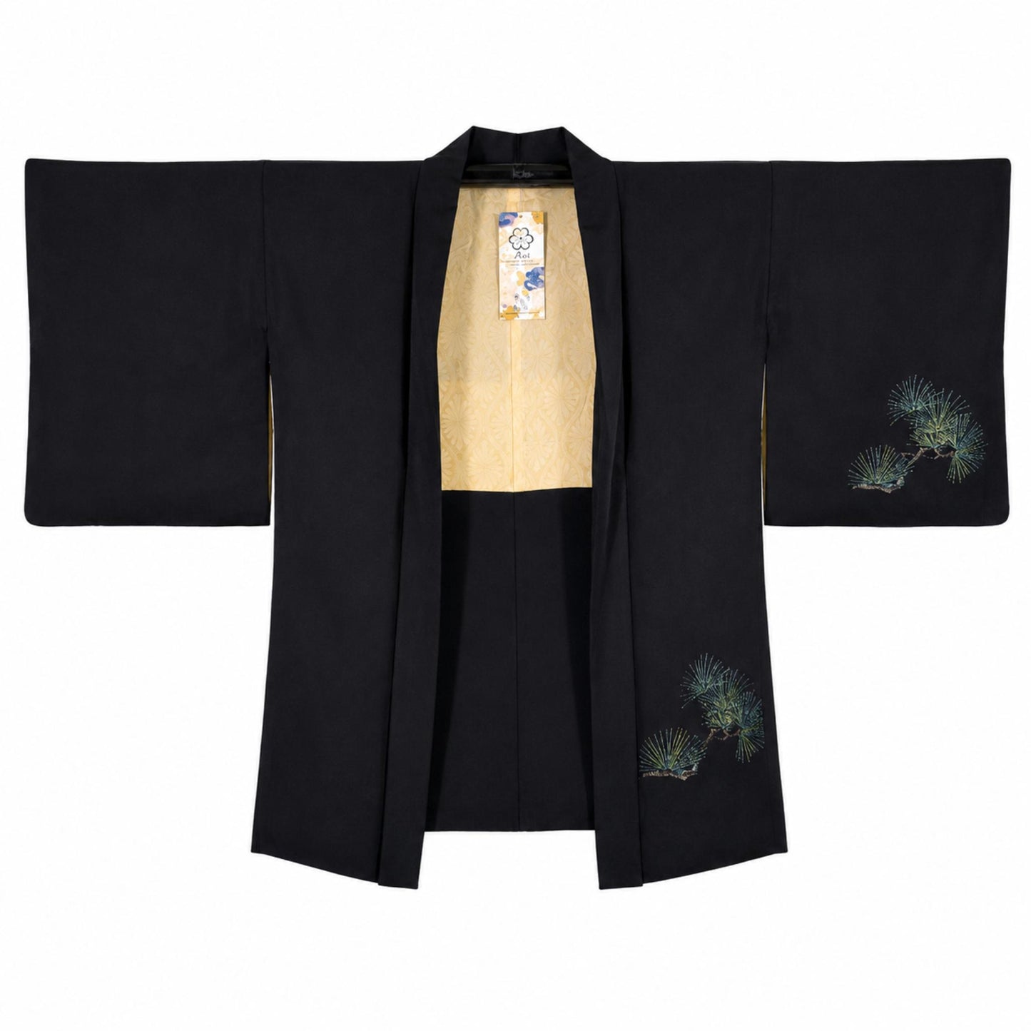 Vintage Japanese Silk Haori Jacket - Authentic Kimono Robe [Striped Rose]