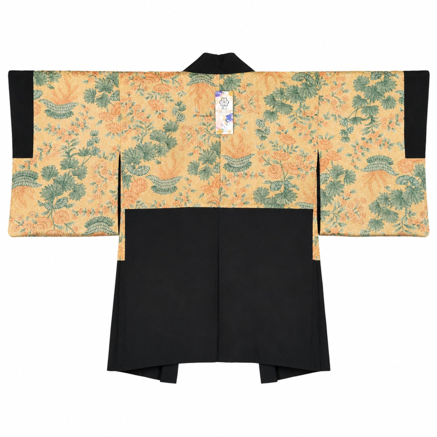 Vintage Japanese Silk Haori Jacket - Authentic Kimono Robe [Striped Rose]