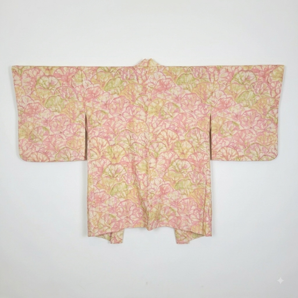 Vintage Japanese Silk Haori Jacket - Authentic Kimono Robe - Aurore Rosée