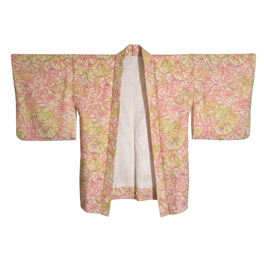 Vintage Japanese Silk Haori Jacket - Authentic Kimono Robe - Aurore Rosée