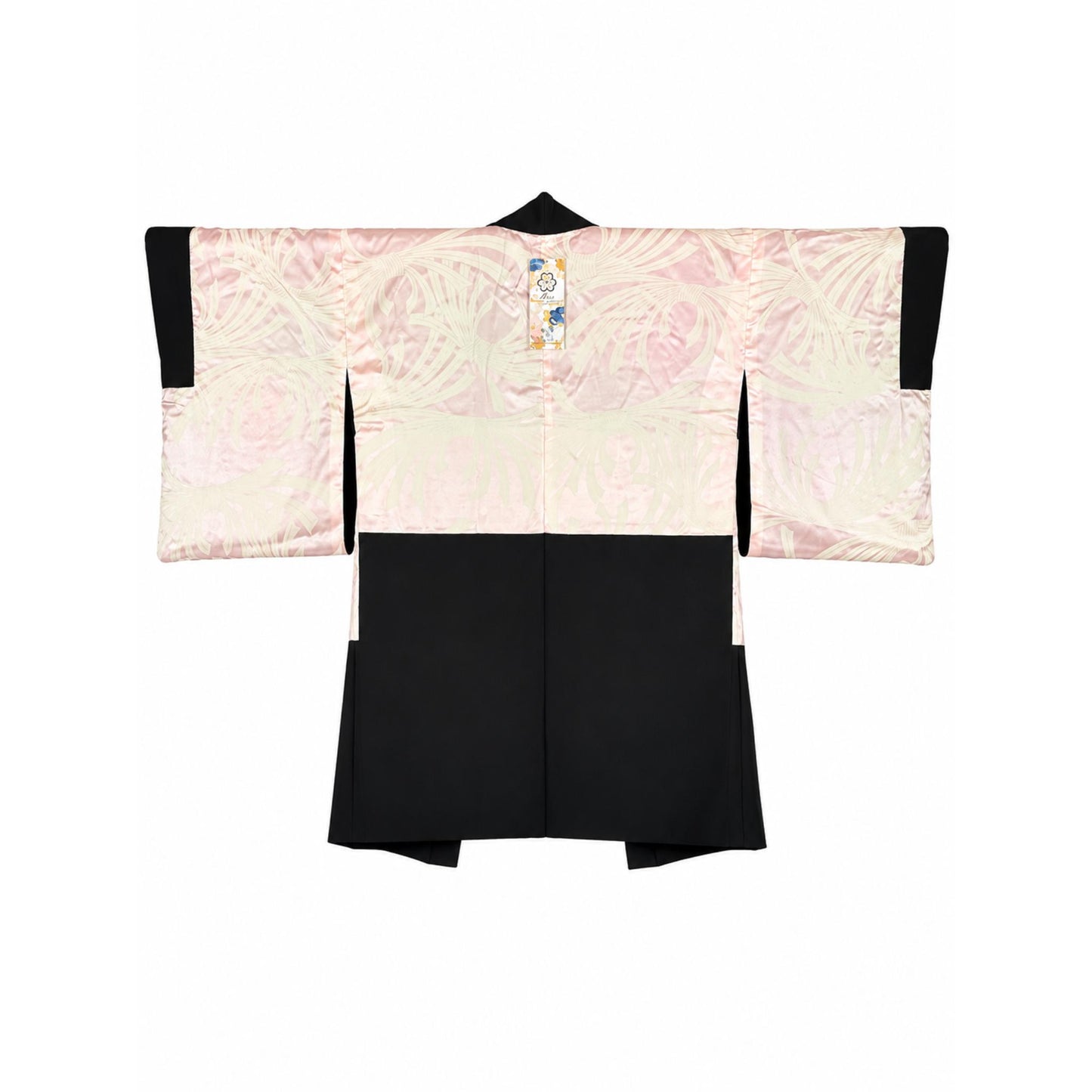 Veste Haori Vintage en Soie – Kimono Japonais Authentique – Pivoines et Fleurs de Prunier