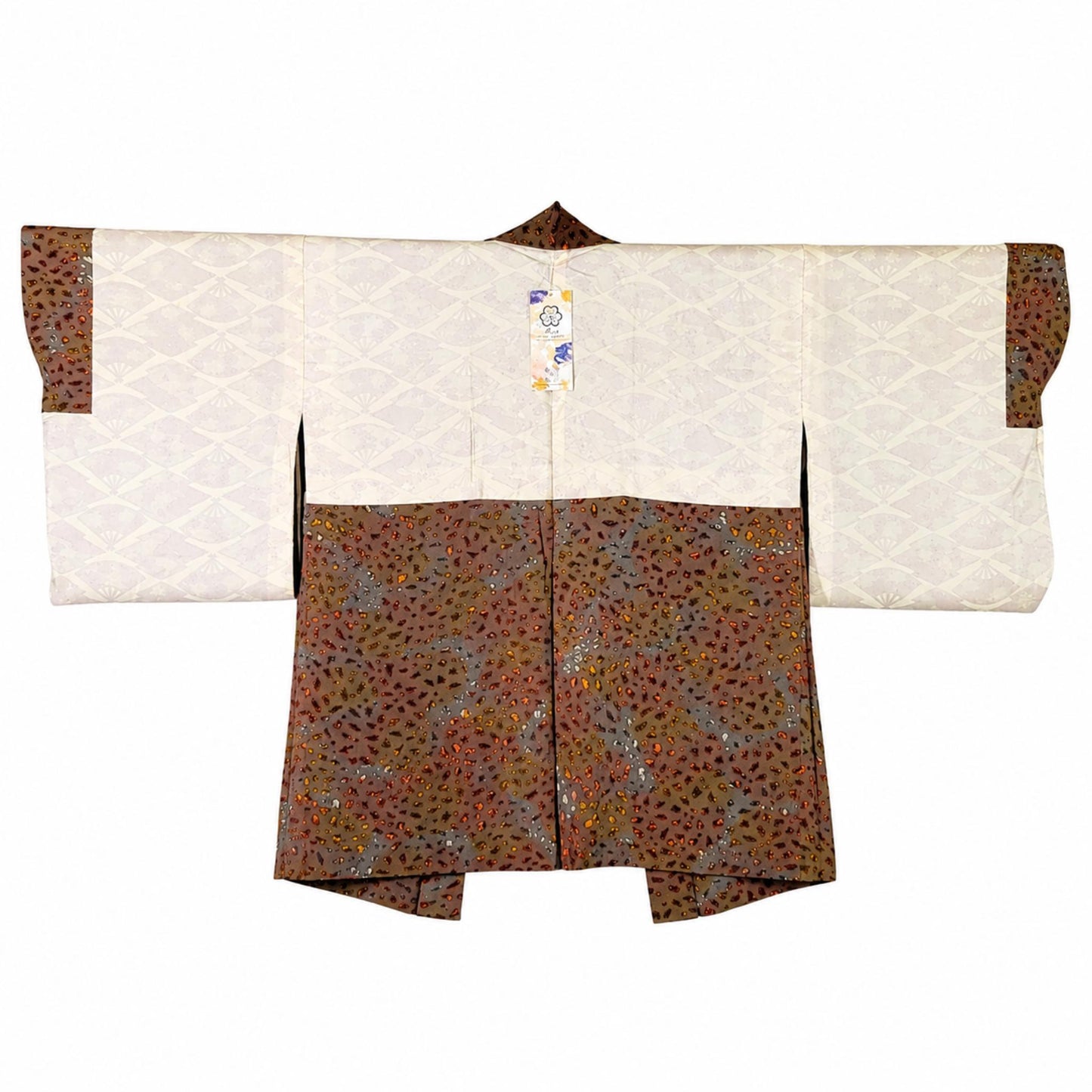 Veste Haori Vintage en Soie – Kimono Japonais Authentique – Moucheté Multicolore