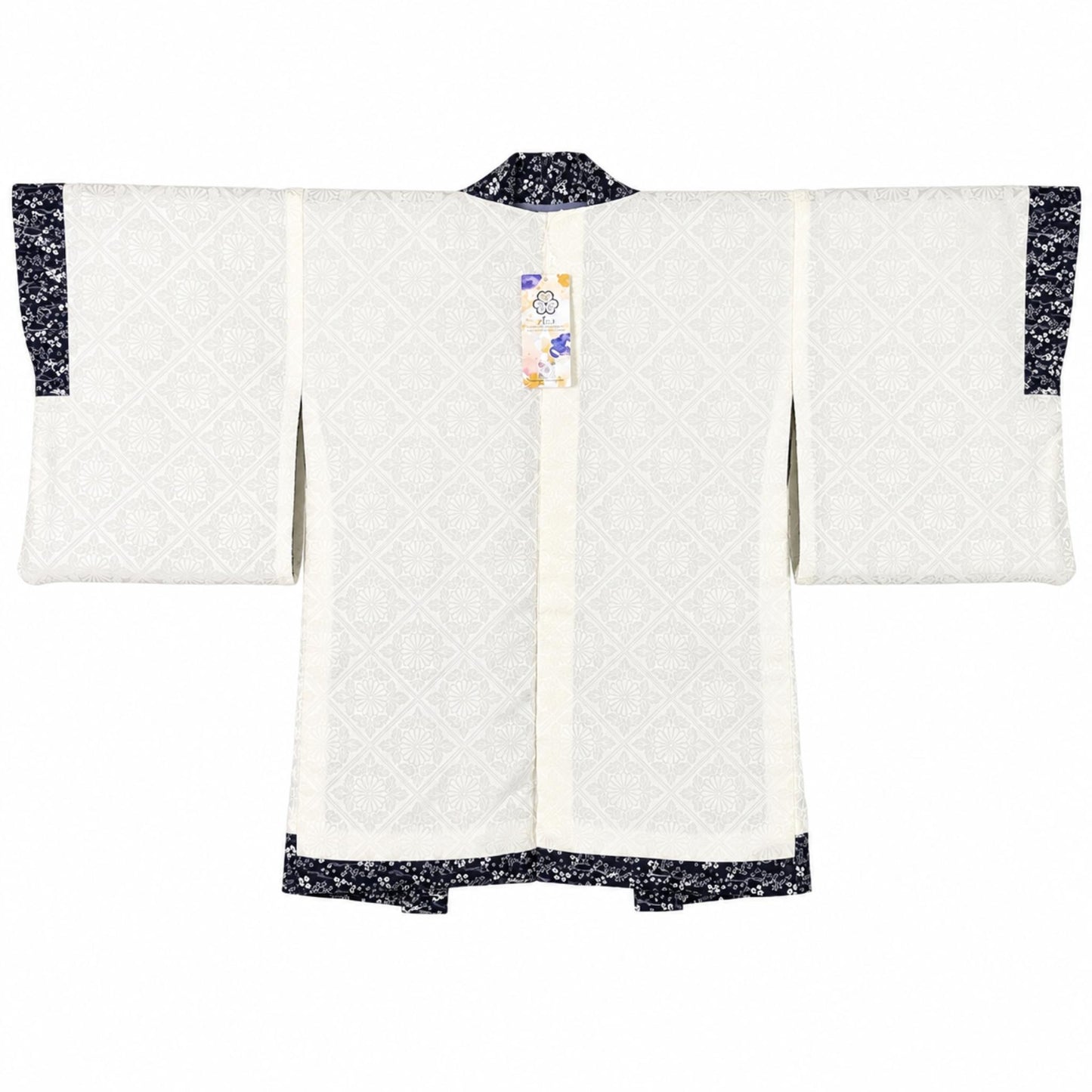 Vintage Japanese Silk Haori Jacket - Authentic Kimono Robe [Striped Rose]