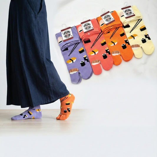 Japanese Tabi Socks - Pastel Sushi Pattern Size EU34-40