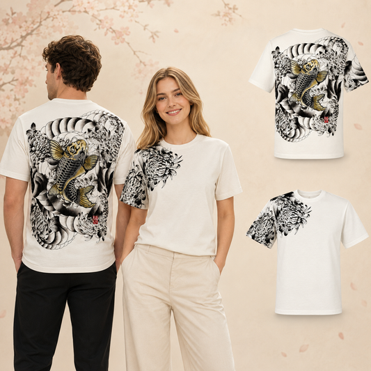 T-shirt à manches courtes - Koi -Blanc