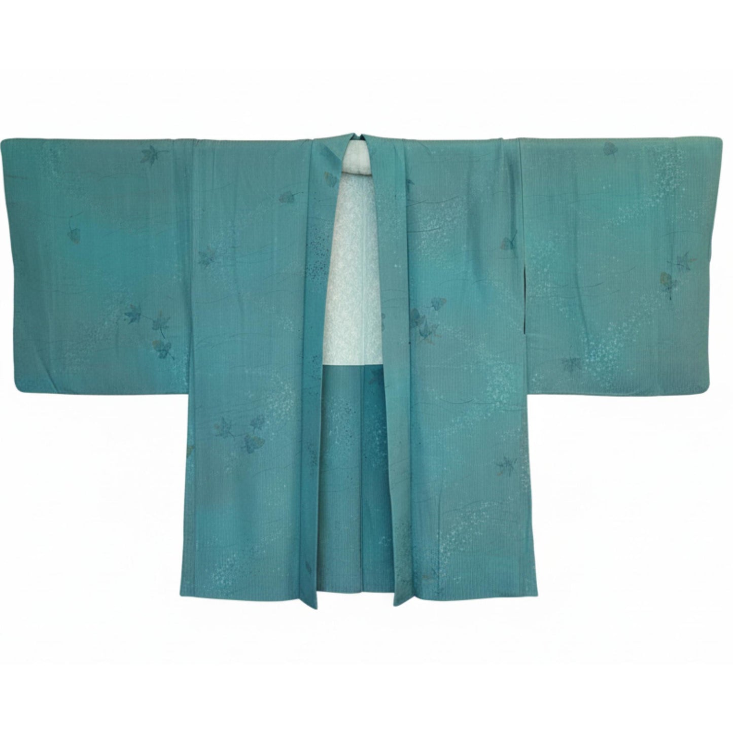 Vintage Japanese Silk Haori Jacket - Authentic Kimono Robe [Des pois verts]