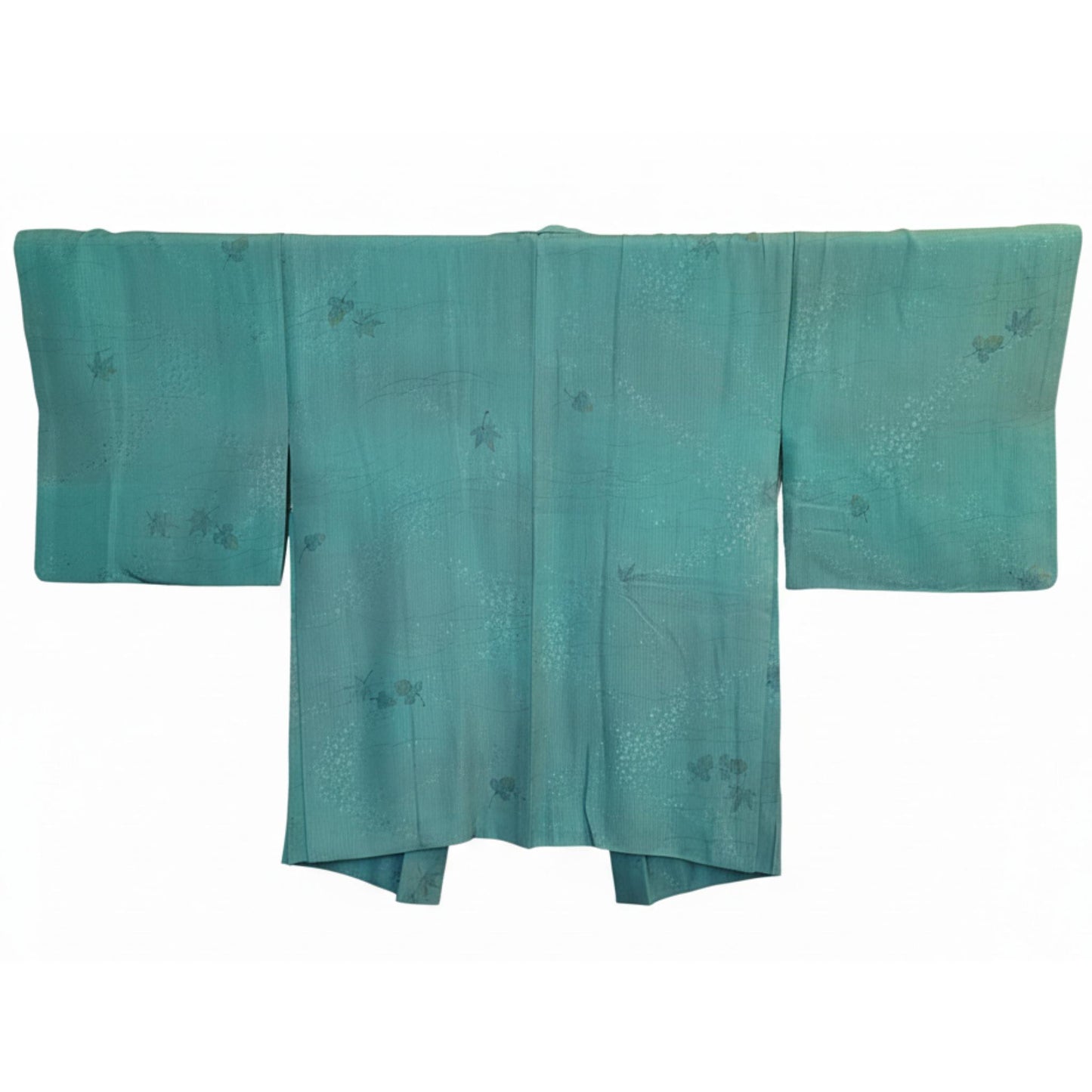 Vintage Japanese Silk Haori Jacket - Authentic Kimono Robe [Des pois verts]