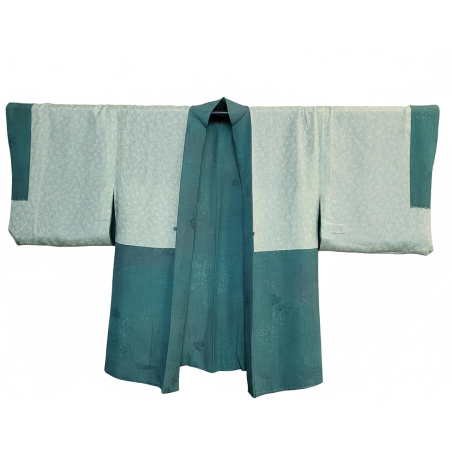 Vintage Japanese Silk Haori Jacket - Authentic Kimono Robe [Des pois verts]