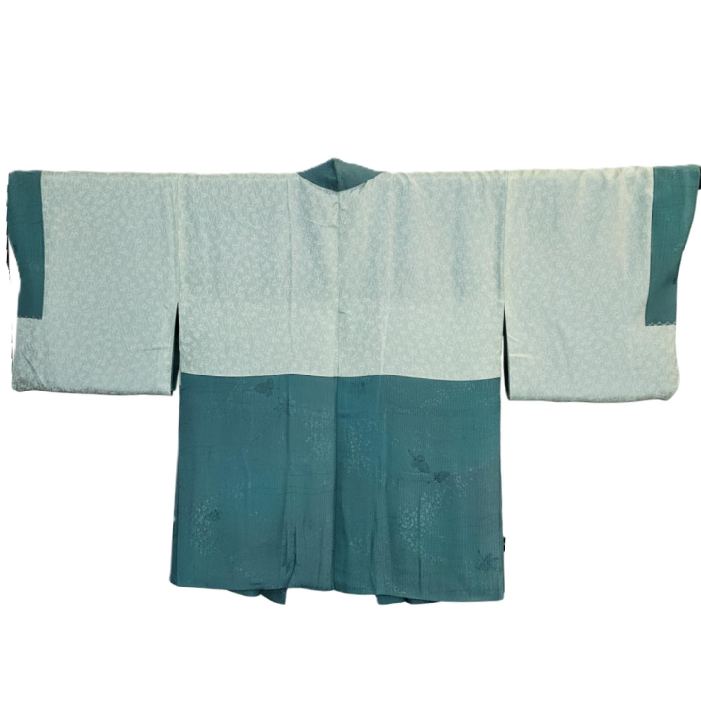 Vintage Japanese Silk Haori Jacket - Authentic Kimono Robe [Des pois verts]