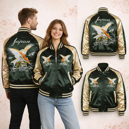 Sukajan green eagle padded