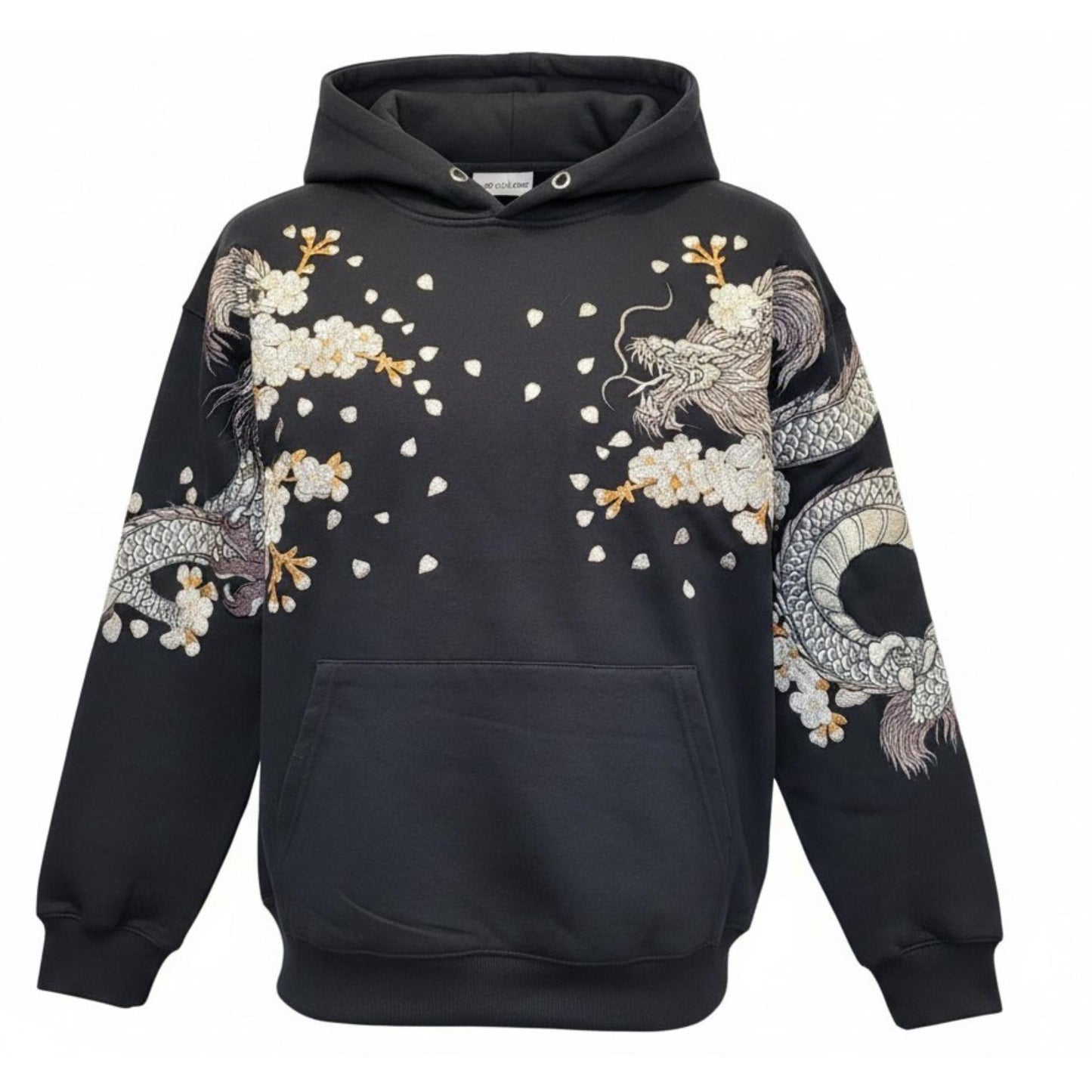 Hoodie Dragon Céleste bleu & Lune Dorée - Confort et Style Ancestral
