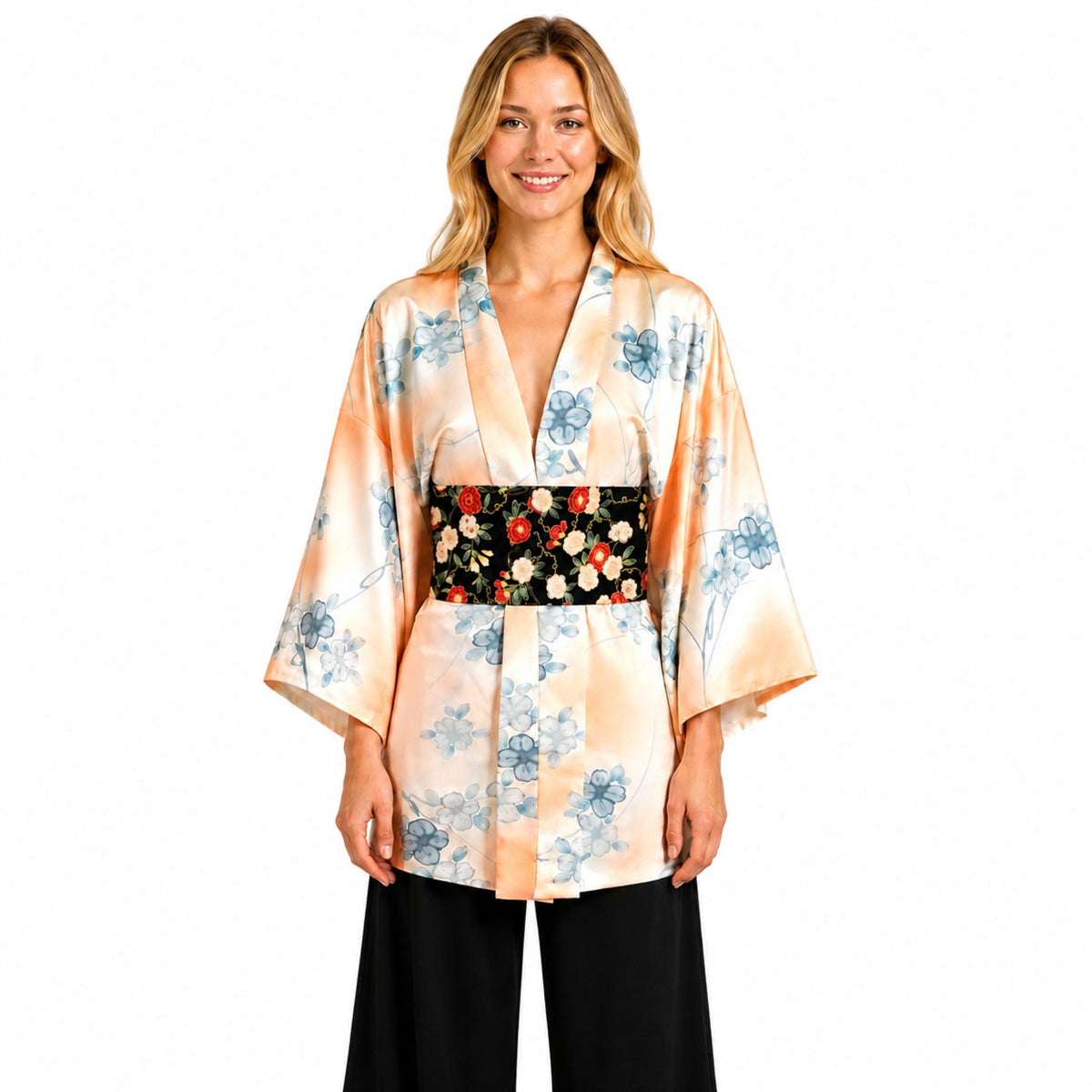 Ceinture réversible Musubi en coton - Fleur