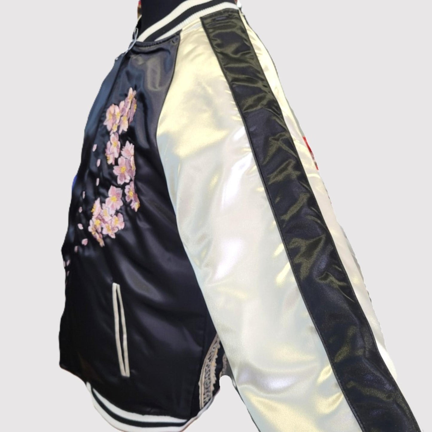 Sukajan Réversible : Dragon Sakura & Carpe Koï d'Or