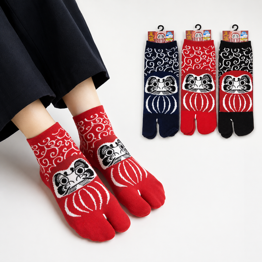 Chaussettes Japonaises Tabi - Motif Daruma Taille EU34-40