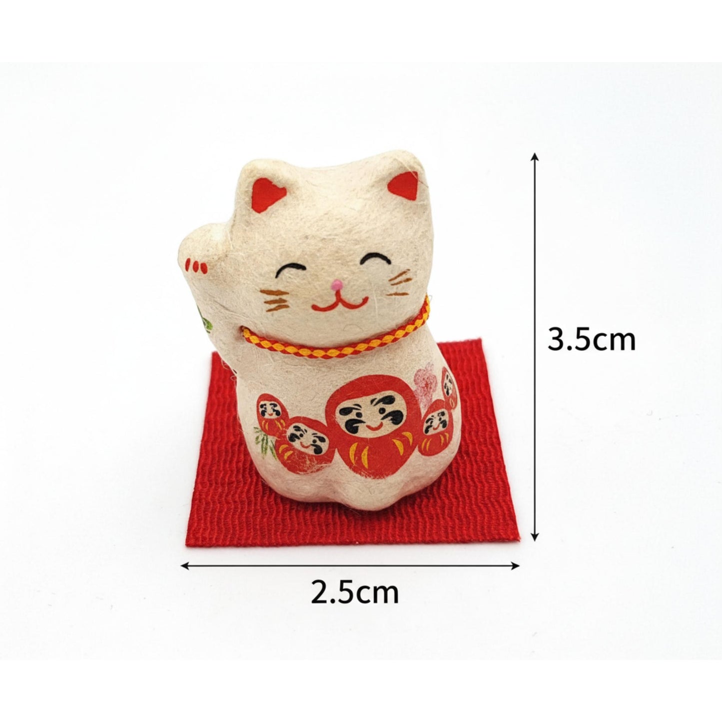 Maneki-neko doll figurine made of torn washi paper