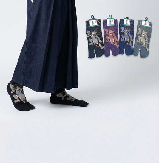 Japanese Tabi Socks - Raijin Design (The God of Thunder) Size EU40-45