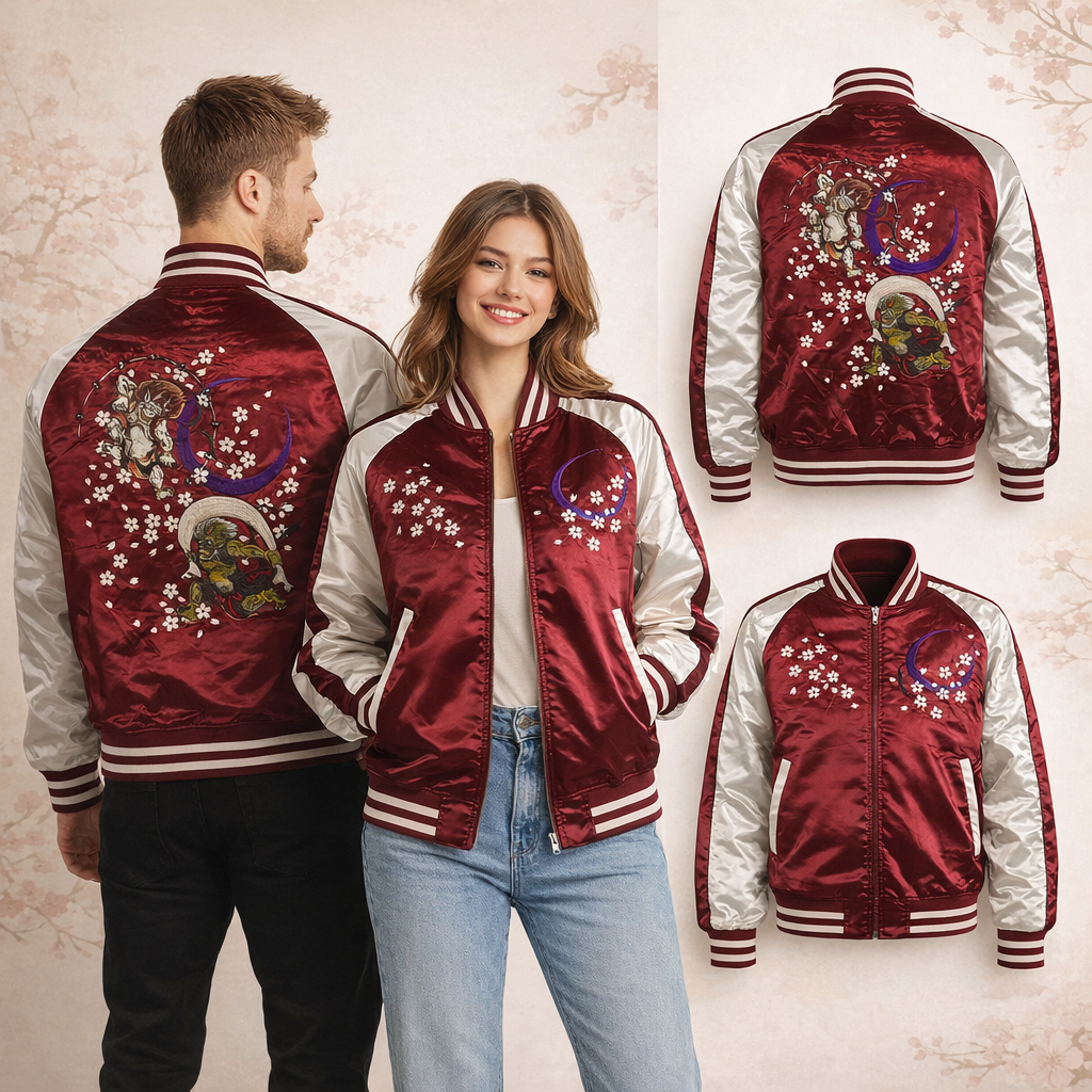 Sukajan FUJIN RAIJIN ROUGE Rembourré