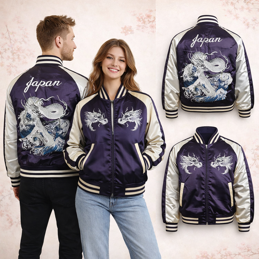 Sukajan Gin Dragon- Purple Padded