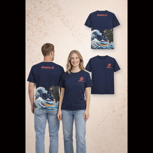 Navy short-sleeved t-shirt - Godzilla